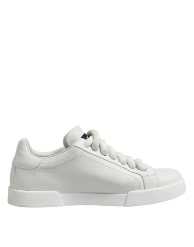 Dolce & Gabbana White Logo Lace Up Low Top Men Sneakers Shoes In White