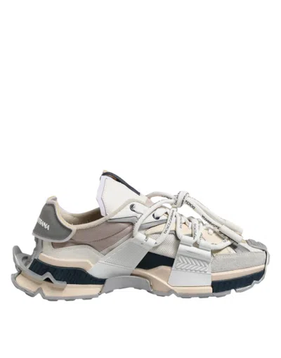 Dolce & Gabbana Multicolor Space Low Top Men Sneakers Shoes In Pink