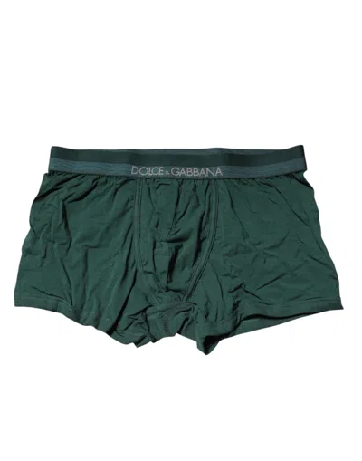 Dolce & Gabbana Green Cotton Regular Men Boxer Brief Underwear In Green