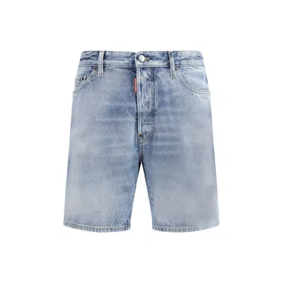 Dsquared2 Men Marine Denim Short In Blue