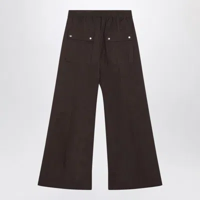 Rick Owens Dust Grey Wide Bela Cotton Trousers Men In Brown