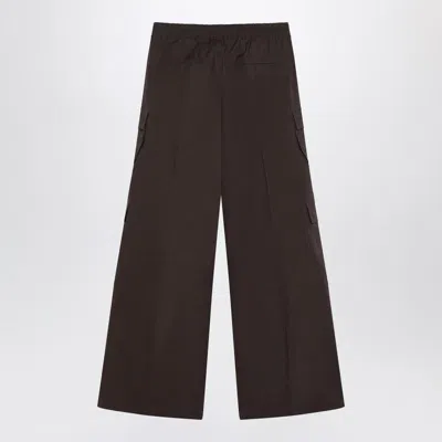 Rick Owens Dust Grey Wide Bela Cotton Trousers Men In Brown