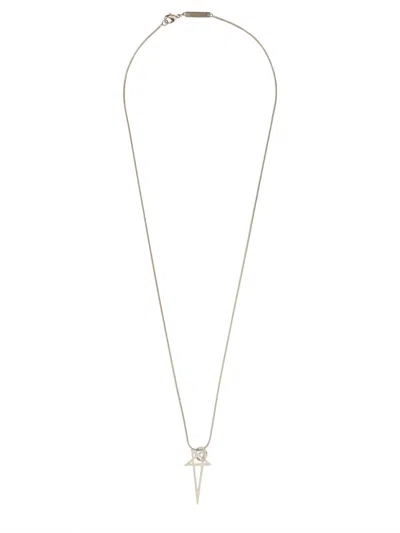 Rick Owens Pentagram Necklace In Metal