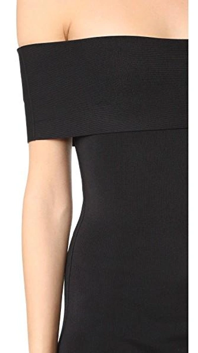 Shop Alexander Wang T Rib Knit Off Shoulder Dress In Black
