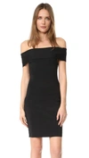 ALEXANDER WANG T RIB KNIT OFF SHOULDER DRESS