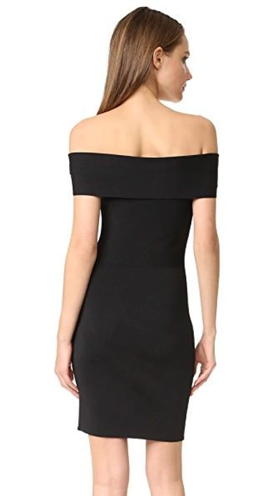 Shop Alexander Wang T Rib Knit Off Shoulder Dress In Black