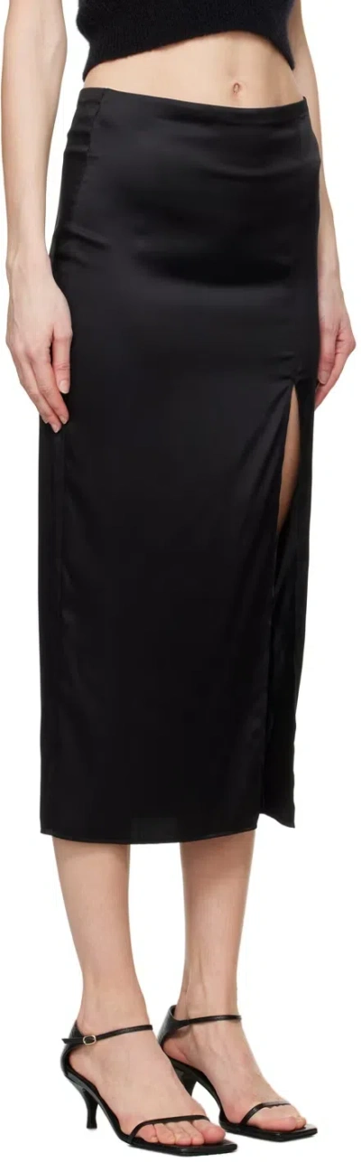 Filippa K Black Slit Midi Skirt