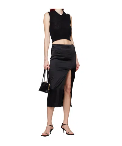 Filippa K Black Slit Midi Skirt