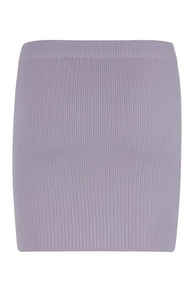 Sablyn Knitted Mini Skirt In Purple