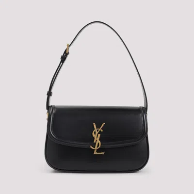 Saint Laurent Solferino Medium Bag In Box Leather In Black