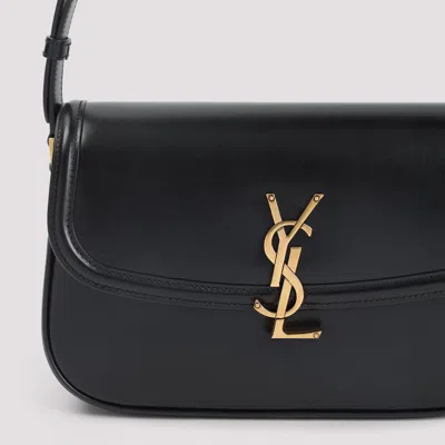 Saint Laurent Solferino Medium Bag In Box Leather In Black