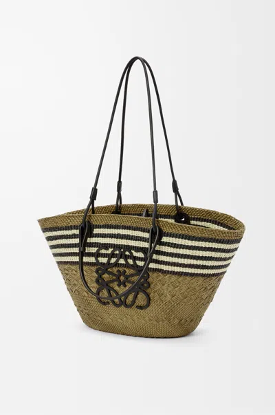 Loewe Medium Anagram Basket In Iraca Palm And Calfskin