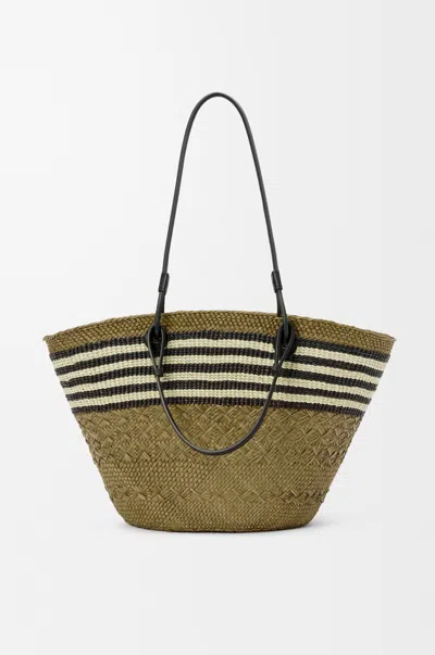Loewe Medium Anagram Basket In Iraca Palm And Calfskin