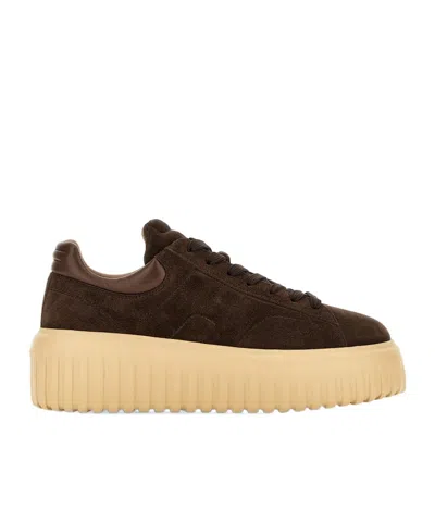 Hogan Leather Lace-up Sneakers Platform Sole