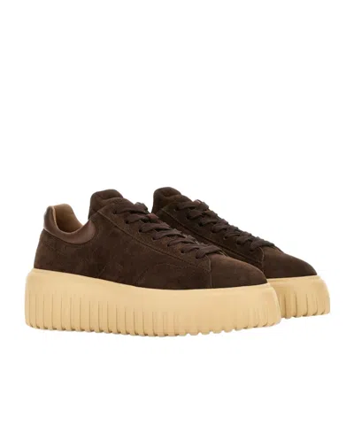 Hogan Leather Lace-up Sneakers Platform Sole