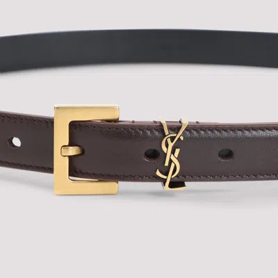 Saint Laurent Slim Cassandre Belt With Square Buckle