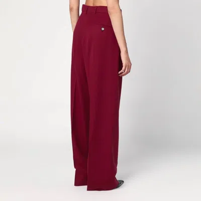 Stella Mccartney Wide Jazzberry-colored Wool Trousers