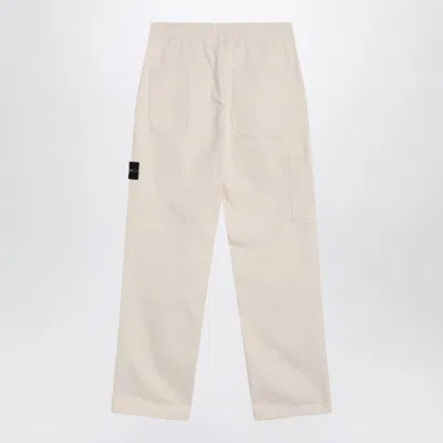 Stone Island Relaxed Gabardine Chino Trousers In Neutral
