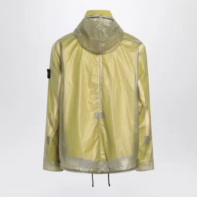 Stone Island Two-tone Fern-coloured Jacket In Translucent Polyurethane Men In Yellow