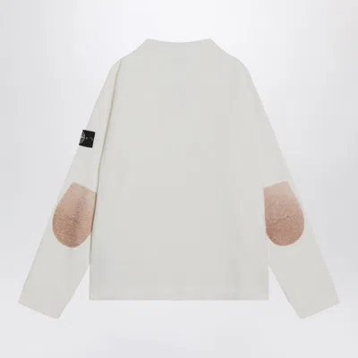 Stone Island Regular-fit Crewneck Sweatshirt With Elasticated Cuffs In White