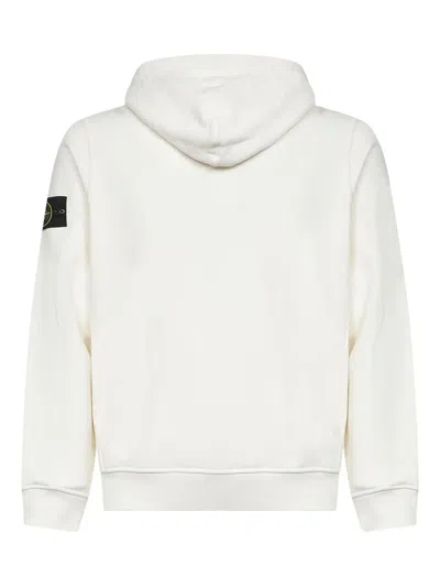 Stone Island Brushed Organic Cotton Fleece Hoodie Clothing In White