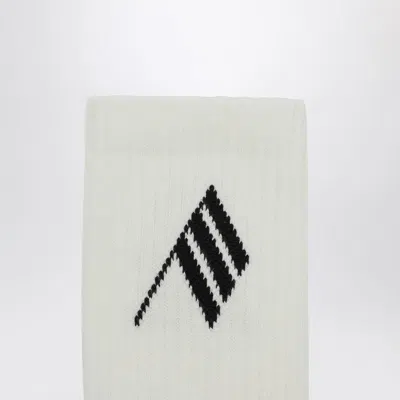 Attico The   Socks Milk/black With Logo