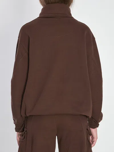 Attico Oversized Blouson With High Collar In Brown
