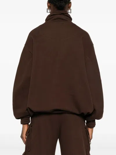 Attico Oversized Blouson With High Collar In Brown