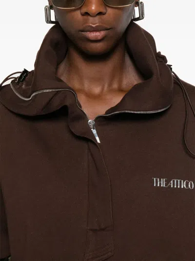Attico Oversized Blouson With High Collar In Brown