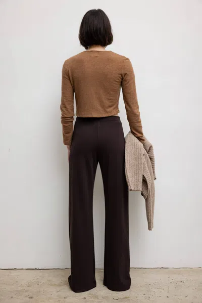 Leset Lauren Crop Cardigan Ii In Brown