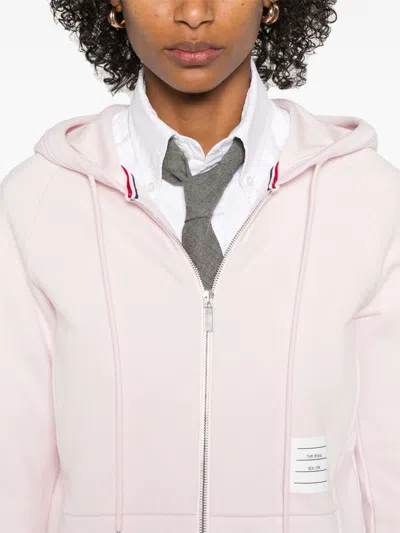 Thom Browne Cotton Hoodie With Drawstring Hood And Pockets In Pink