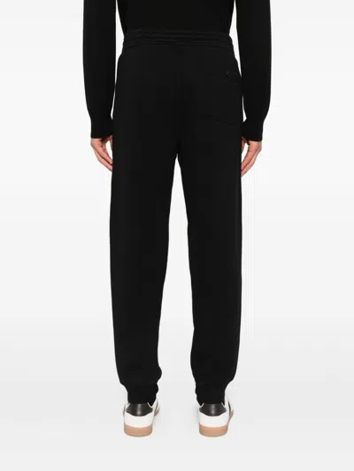 Tom Ford Black Cotton Fleece Sweatpants In Animal Print