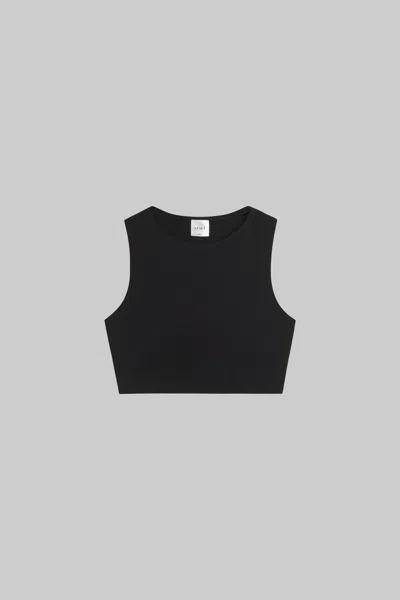 Leset Lauren Sleeveless Crewneck Top In Black
