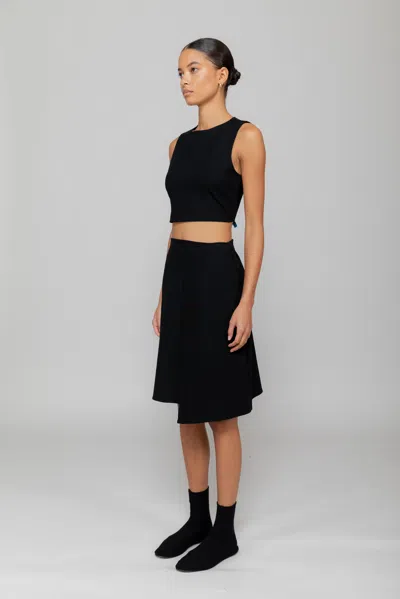 Leset Lauren Sleeveless Crewneck Top In Black