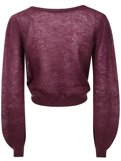 Twinset Jean Noir Avec Ceinture Et Grande Boucle In Burgundy