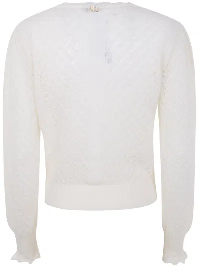 Twinset Twin-set White Wool Blend Sweater