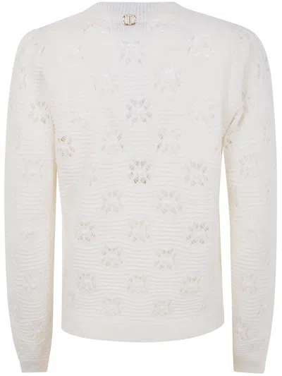 Twinset Twin-set White Wool Blend Sweater In White