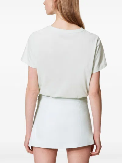 Twinset Twin-set Water Green Linen Shorts