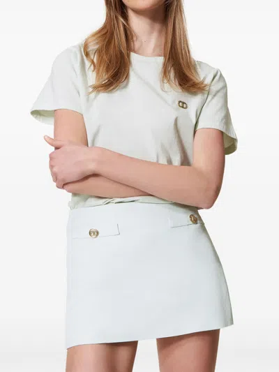 Twinset Twin-set Water Green Linen Shorts