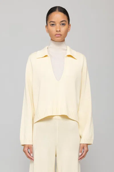 Leset Zoe Crop V Neck Polo