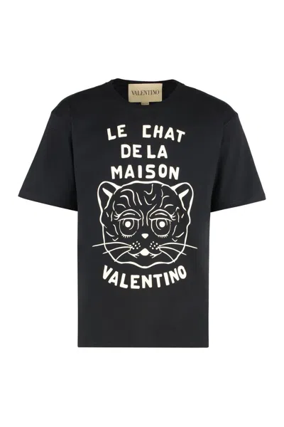 Valentino Garavani T-shirt With Le Chat De La Maison Print