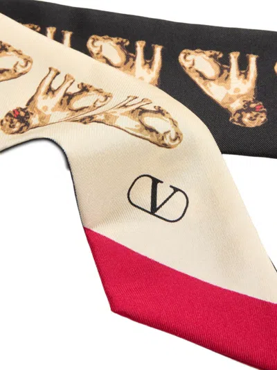 Valentino Garavani Women Printed Silk Foulard In Neutral