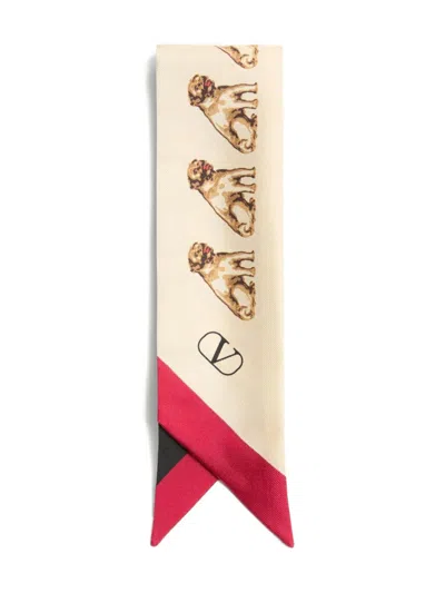 Valentino Garavani Women Printed Silk Foulard In Neutral