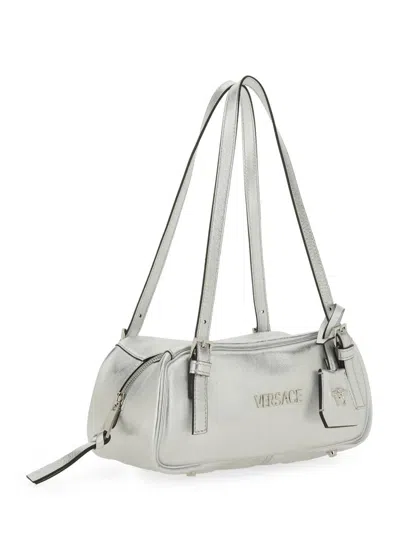 Versace Rectangular Silver Double Handle Shoulder Bag