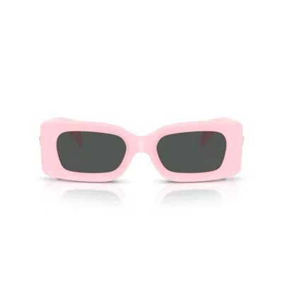 Versace Medusa-plaque Rectangular-frame Sunglasses In Pink