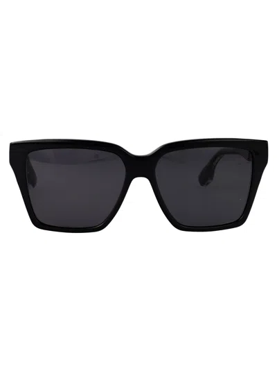 Victoria Beckham 57mm Chain Rectangular Sunglasses In Black