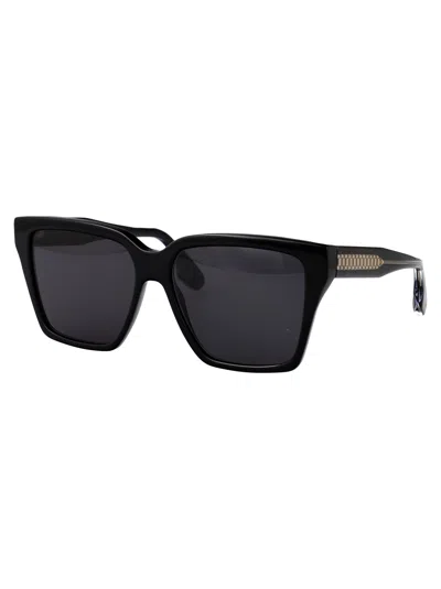Victoria Beckham 57mm Chain Rectangular Sunglasses In Black
