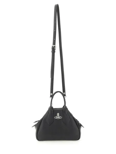 Vivienne Westwood Structured Pebbled Texture Shoulder Bag With Dual Handles
