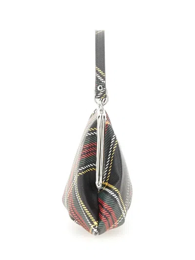 Vivienne Westwood Black Granny Bag With Tartan Pattern