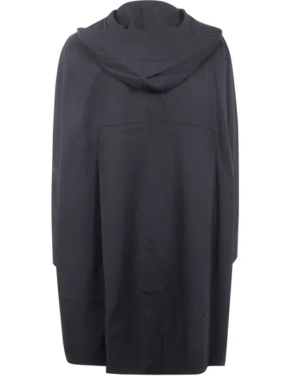 Y's Hooded Button Single-breasted Coat In Gray